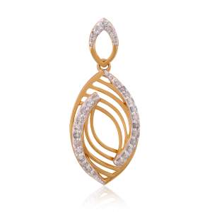 Beautifully Crafted Diamond Pendant Set with Matching Earrings in 18k gold with Certified Diamonds - PD1272P